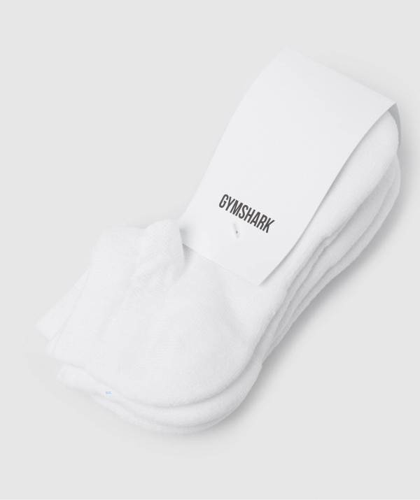 Panske Ponozky Gymshark Trainer 3pk Biele | PA6945381